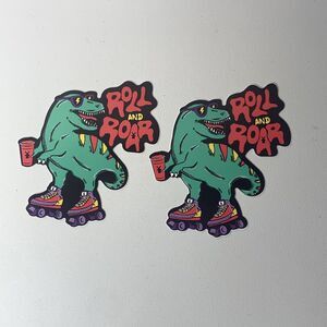 Dutch Bros Roll And Roar Skates Dinosaur Stickers Lot Of 2 August 2024